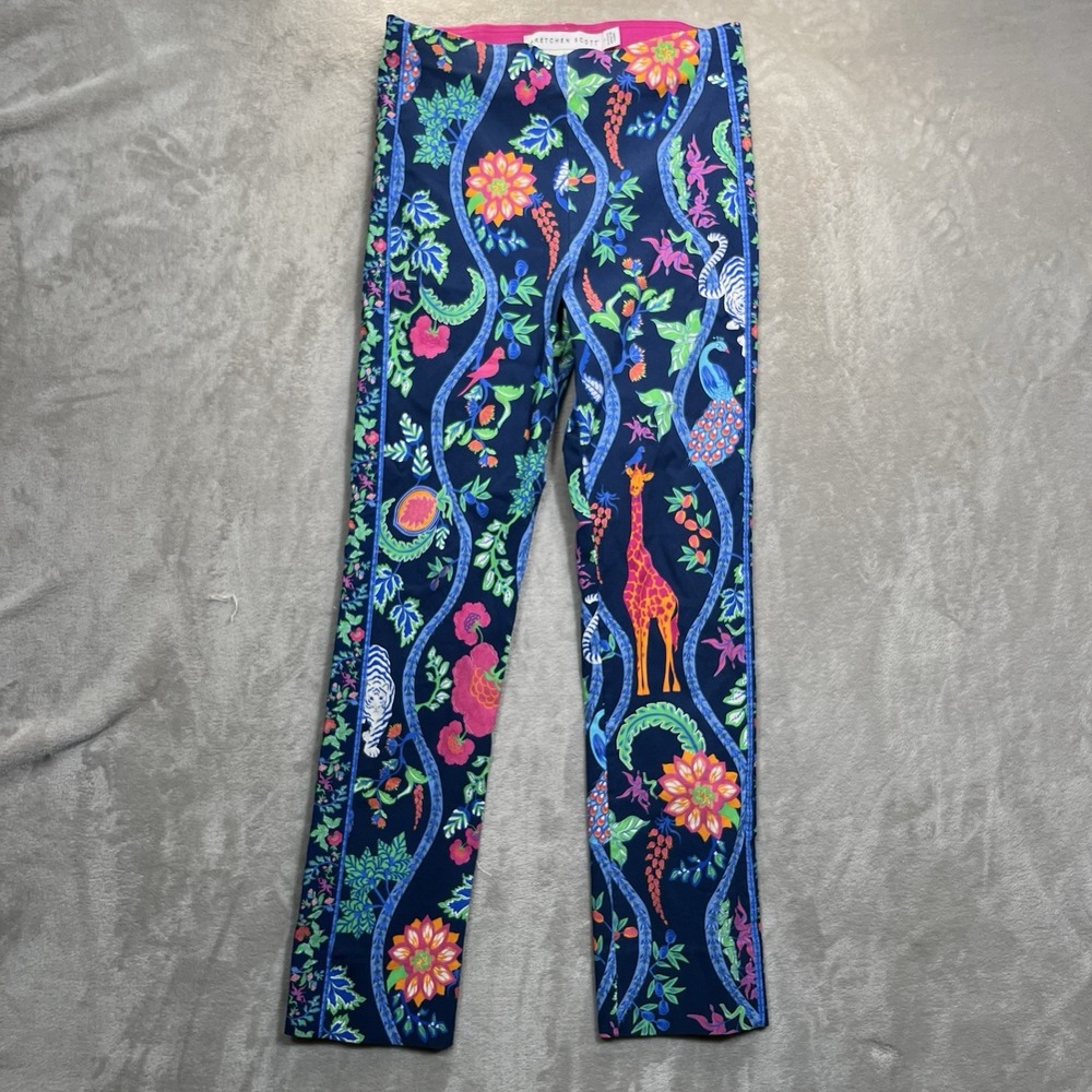 Gretchen Scott Gripeless Pull-On Pants Size Small Bright Colorful